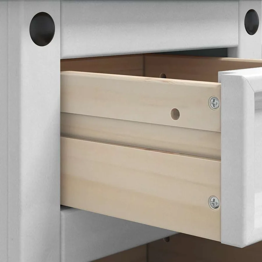 Table de chevet Corona Blanc 35 x 32,5 x 58 cm Pin massif - 8