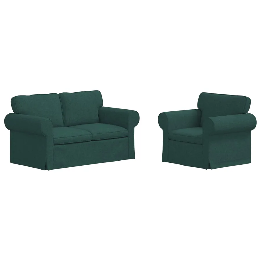 Ensemble de Canapés 2 pcs Vert foncé 155 x 82 x 80 cm tissu - 2
