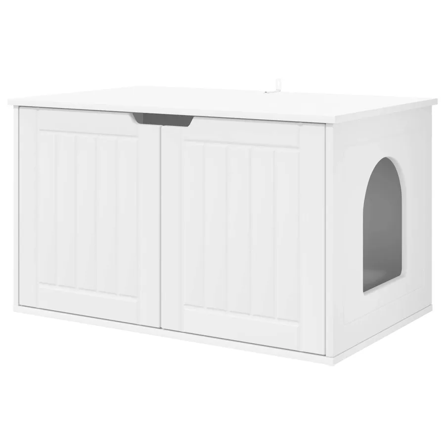 Maison pour chat Blanc 85 x 55 x 50,5 cm Bois d'ingénierie - 2