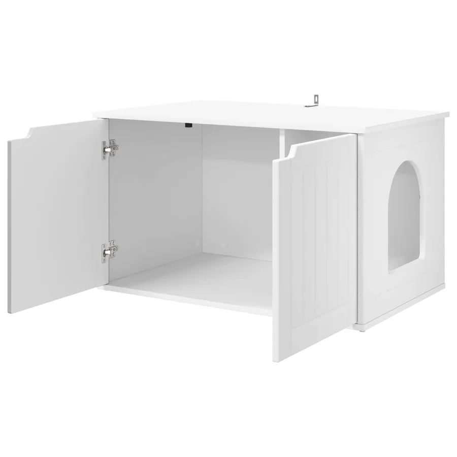 Maison pour chat Blanc 85 x 55 x 50,5 cm Bois d'ingénierie - 5