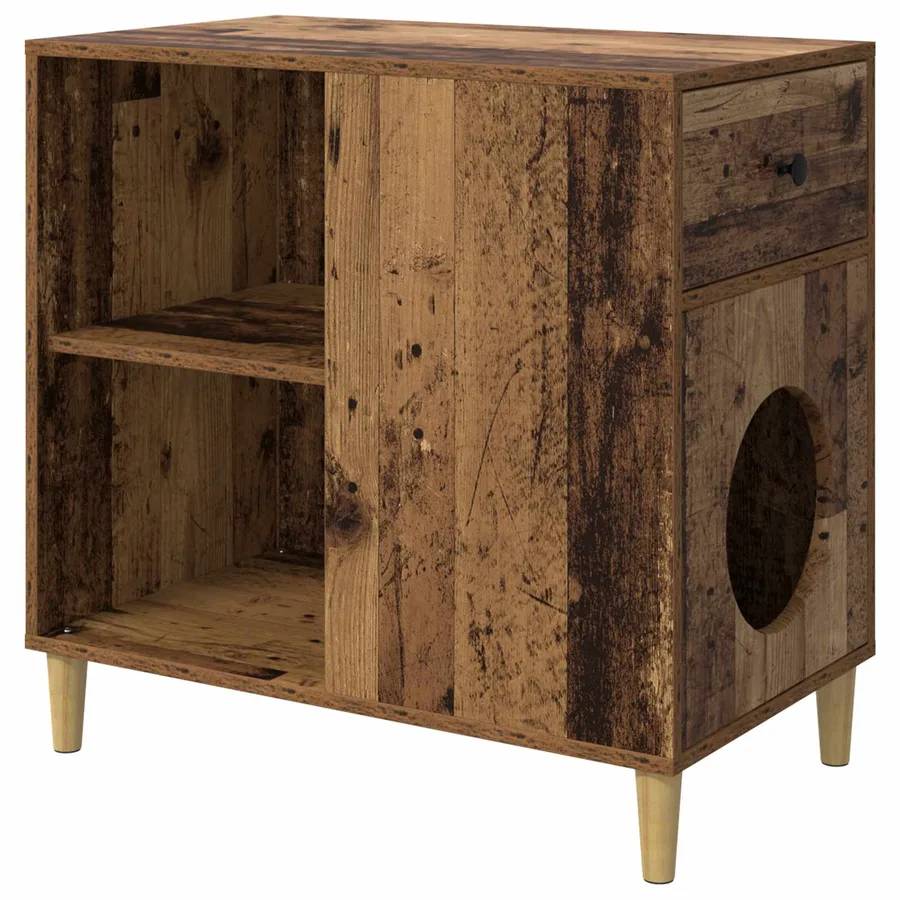 Maison pour chat Bois ancien 72 x 42.5 x 70 cm - 2