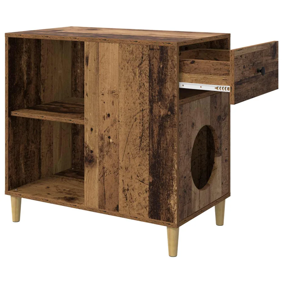 Maison pour chat Bois ancien 72 x 42.5 x 70 cm - 5