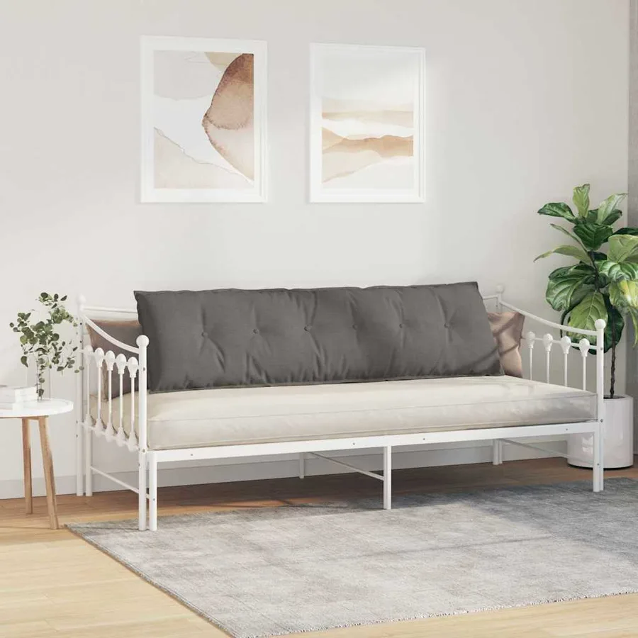 Coussin de Dos Gris clair 180 x 50 cm Tissu en velours côtelé - 4