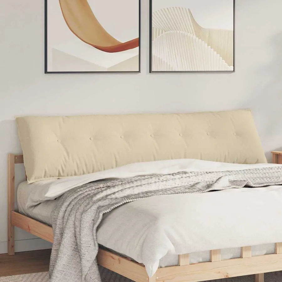 Coussin de Dos Crème 200 x 19 x 50 cm tissu