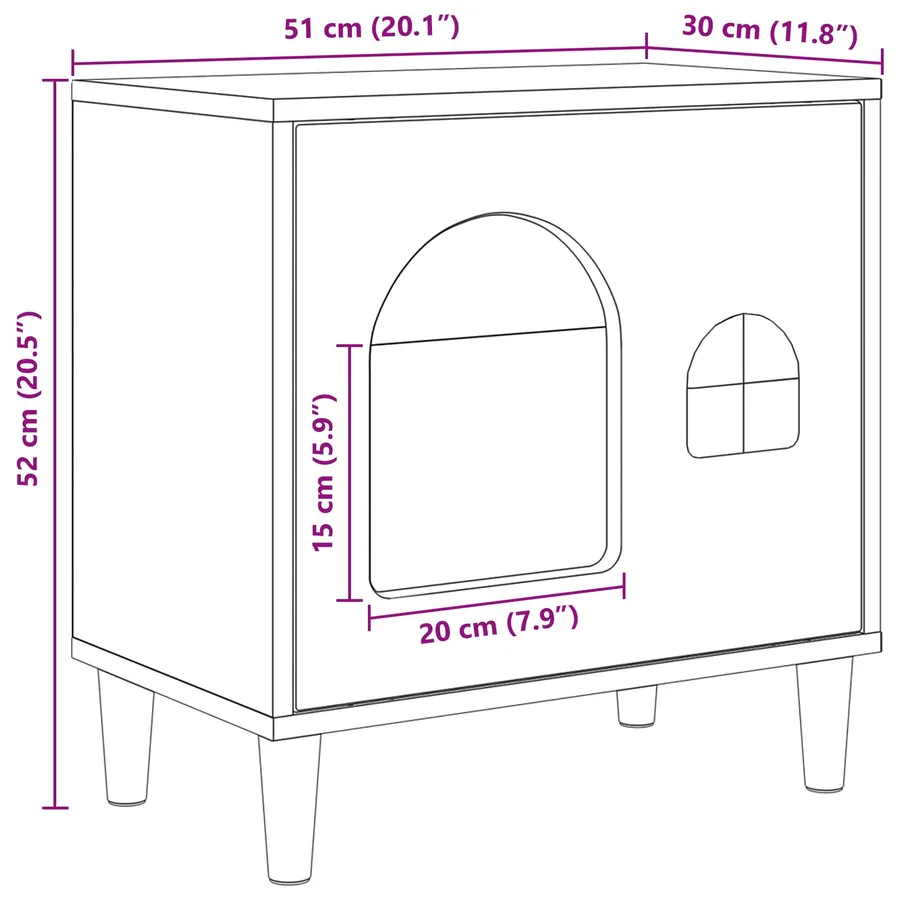 Maison pour chat Blanc Brillant 51 x 30 x 52 cm - 11