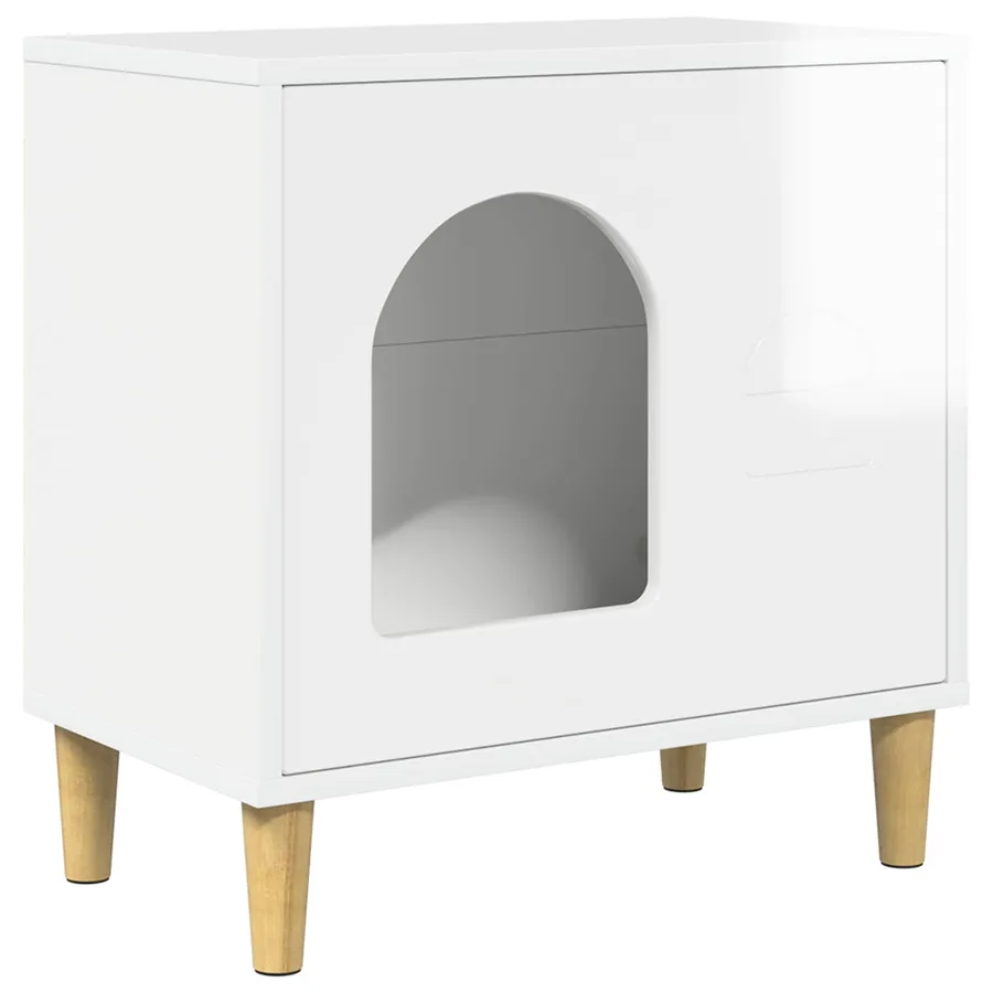 Maison pour chat Blanc Brillant 51 x 30 x 52 cm - 2