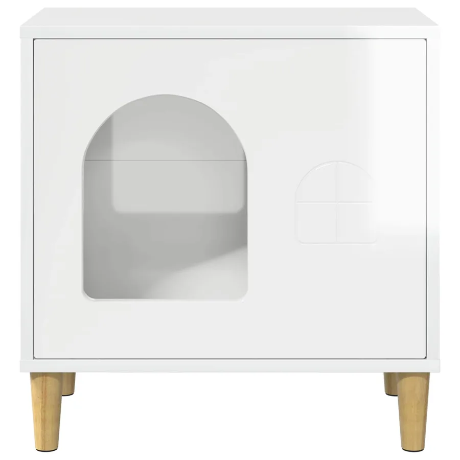 Maison pour chat Blanc Brillant 51 x 30 x 52 cm - 5