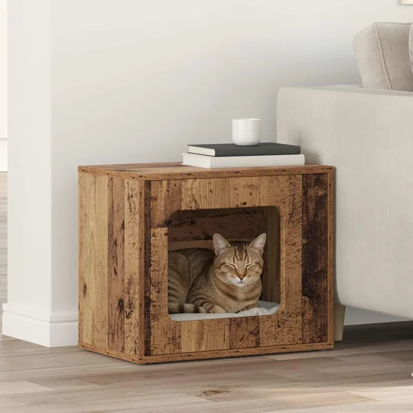 Maison pour chat Bois ancien 51 x 30 x 42,5 cm