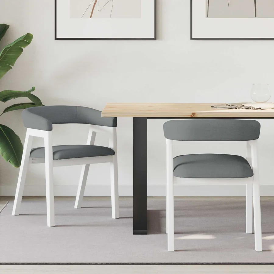 Chaises de salle à manger 2 pcs Blanc 54 x 57 x 73 cm