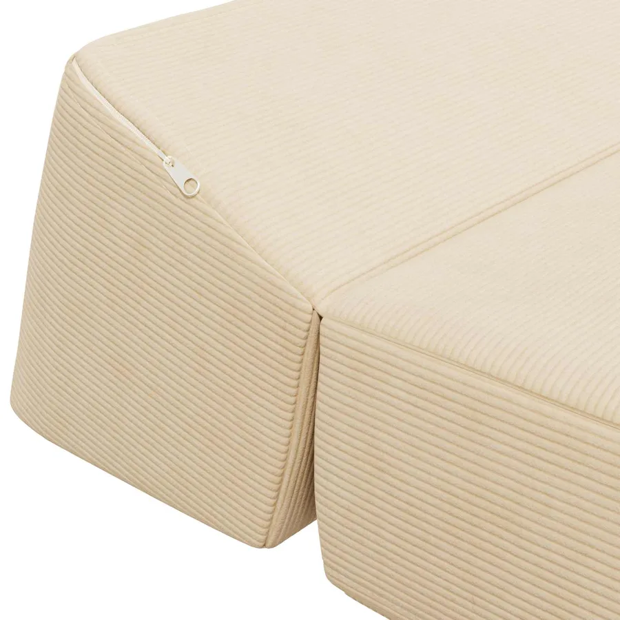 Canapé-lit pliable Crème 60 x 70 x 41 cm Tissu - 6