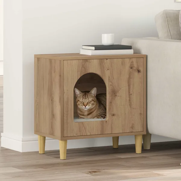 Maison pour chat Chêne artisan 51 x 30 x 52 cm