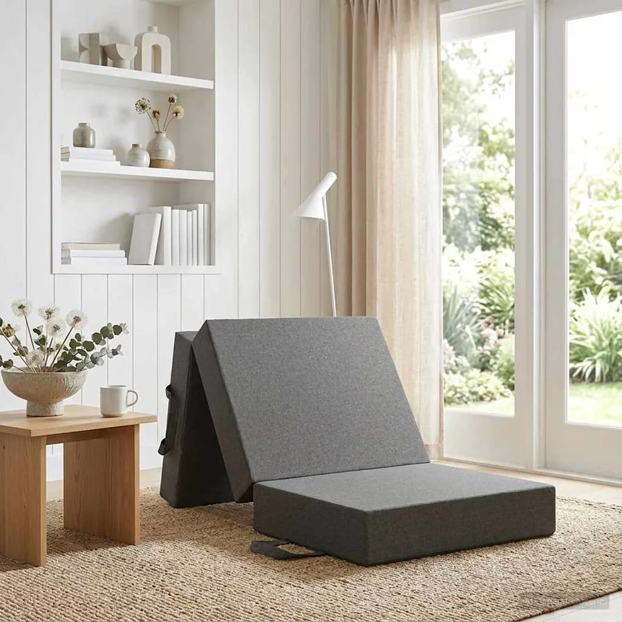 Canapé-lit pliable 75 x 63 x 45 cm Gris clair