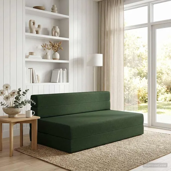 Canapé-lit pliable Vert foncé 152 x 86,5 x 60 cm Tissu
