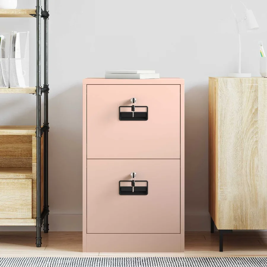 Cabinet de Dossier Rose 44 x 50 x 74,5 cm Acier Laminé à Froid - 4