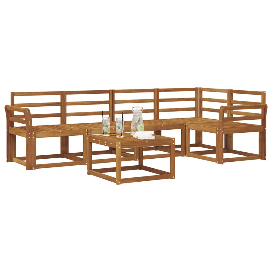 Ensemble de canapés d'extérieur 6 pcs Naturel - 3