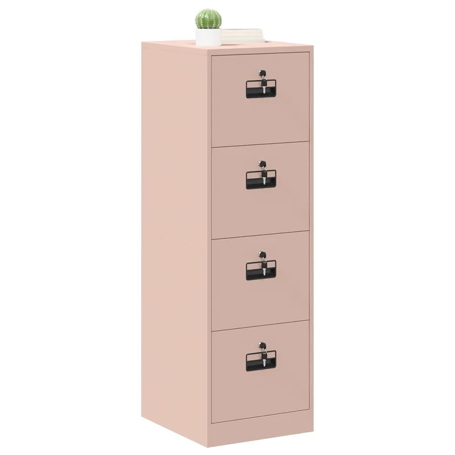Cabinet de Dossier Rose 44 x 50 x 139 cm Acier Laminé à Froid - 3
