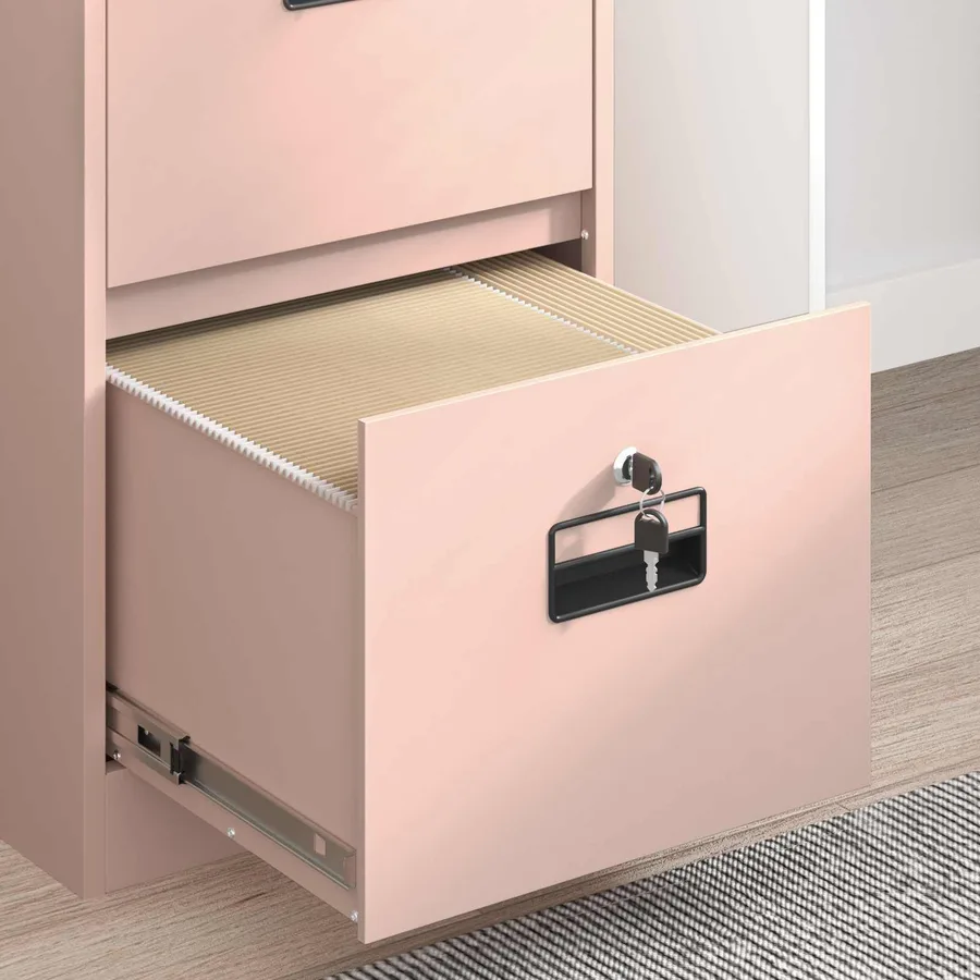 Cabinet de Dossier Rose 44 x 50 x 139 cm Acier Laminé à Froid - 5