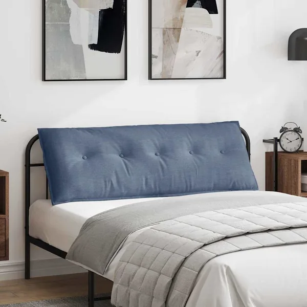 Coussin de Dos Bleu 140 x 50 cm Tissu en velours côtelé