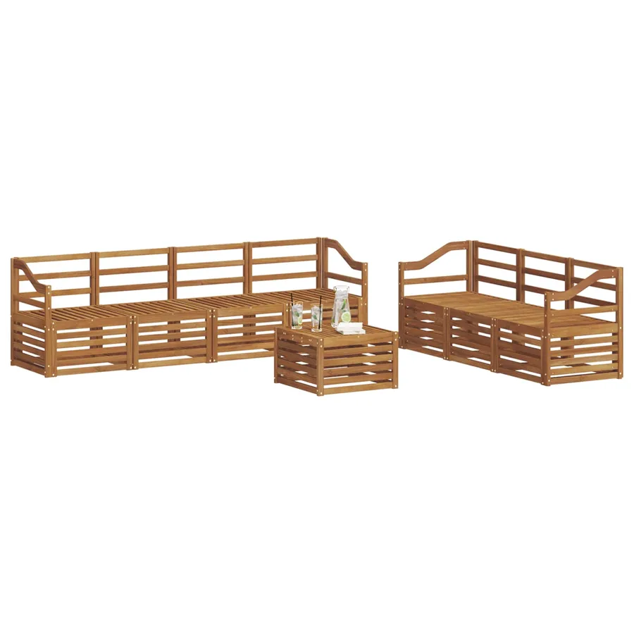 Ensembles de canapés 8 pcs Naturel Bois d'Acacia Massif - 3