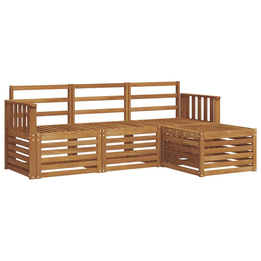 Ensemble de canapés d'extérieur 4 pcs Naturel - 2