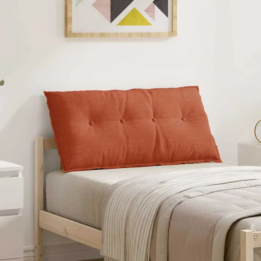 Coussin de Dos Rouge orange 100 x 50 cm Tissu en velours côtelé