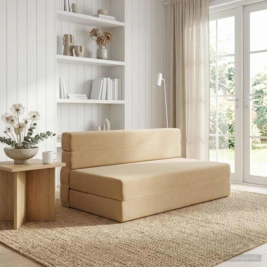 Canapé-lit pliable Vert Gris 152 x 86,5 x 60 cm Tissu