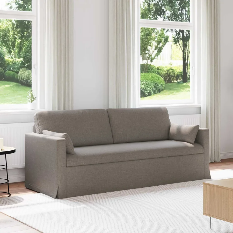 Canapé Taupe 198 x 78 x 80 cm tissu