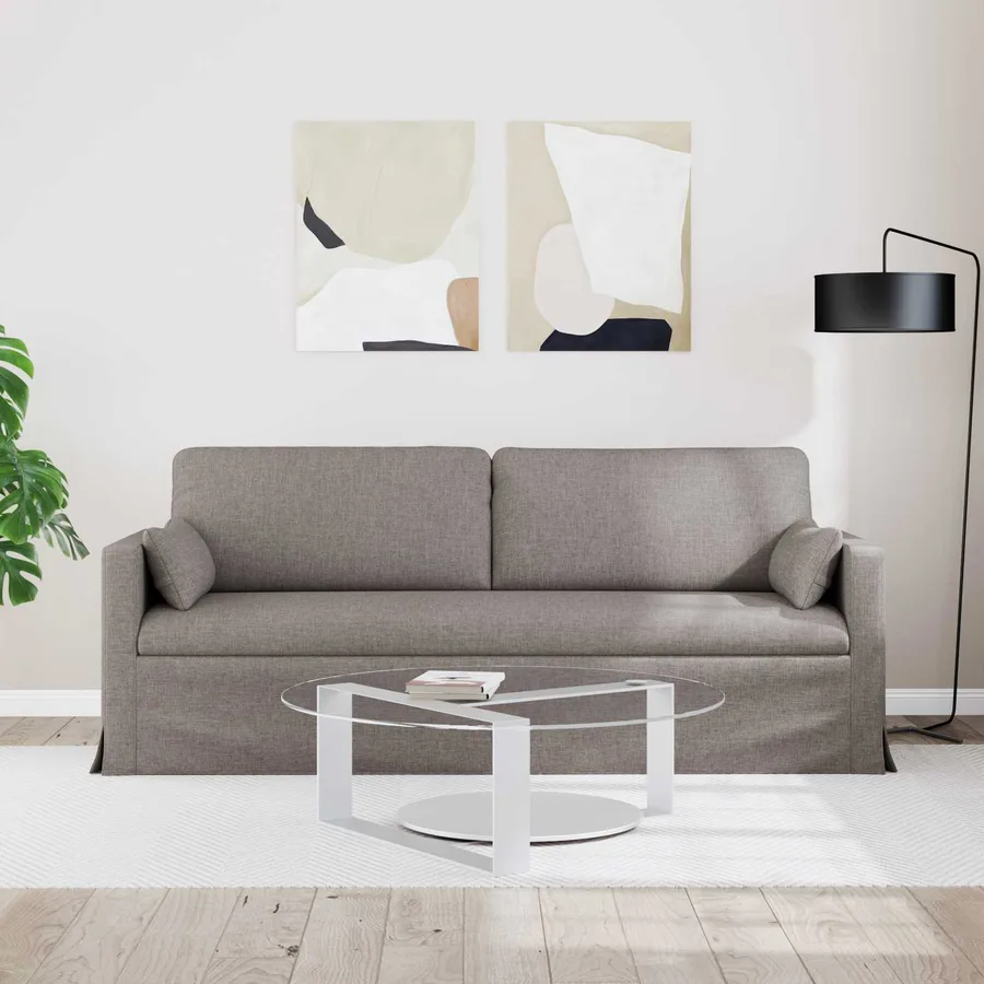 Canapé Taupe 198 x 78 x 80 cm tissu - 3