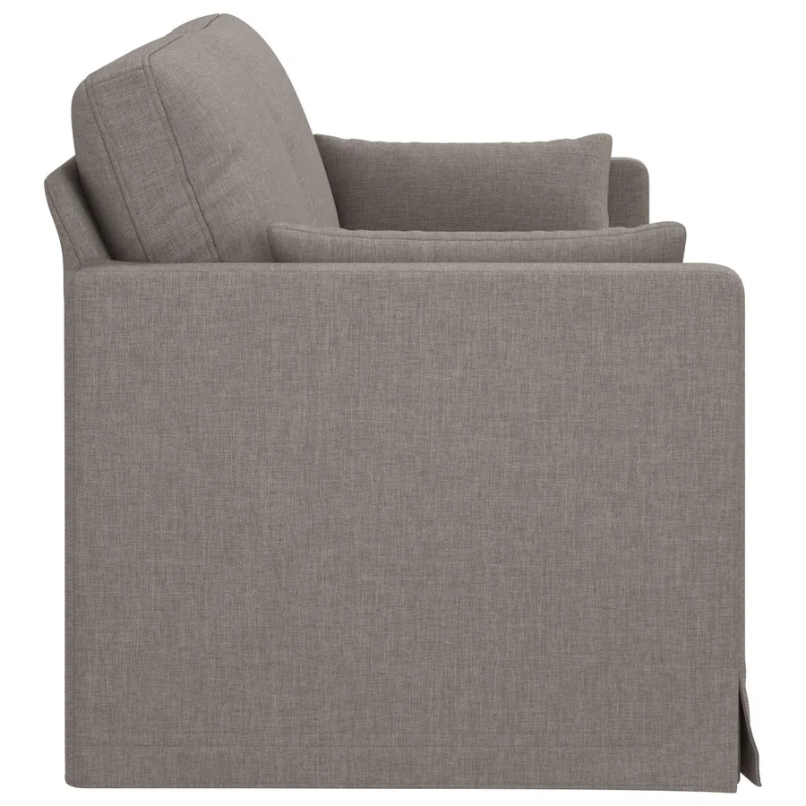 Canapé Taupe 198 x 78 x 80 cm tissu - 5