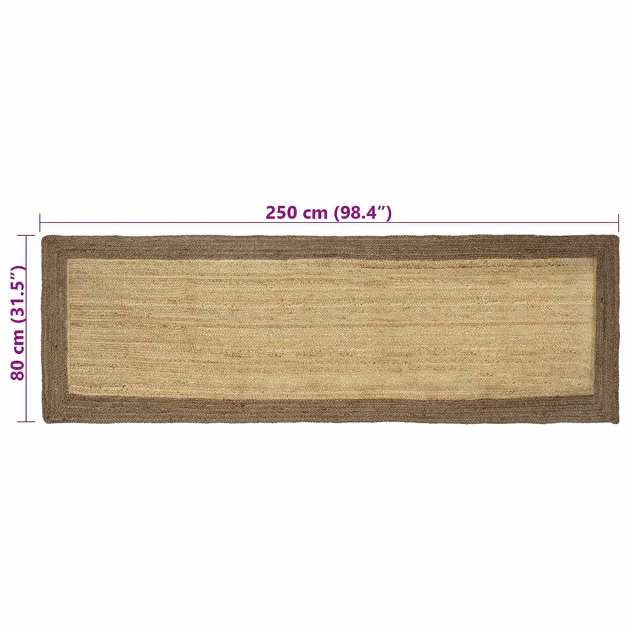 Tapis de surface Gris 80 x 250 cm Jute - 8