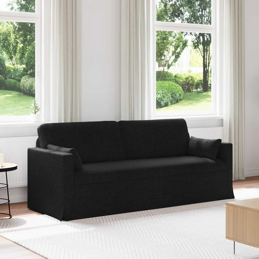 Canapé Noir 198 x 78 x 80 cm tissu