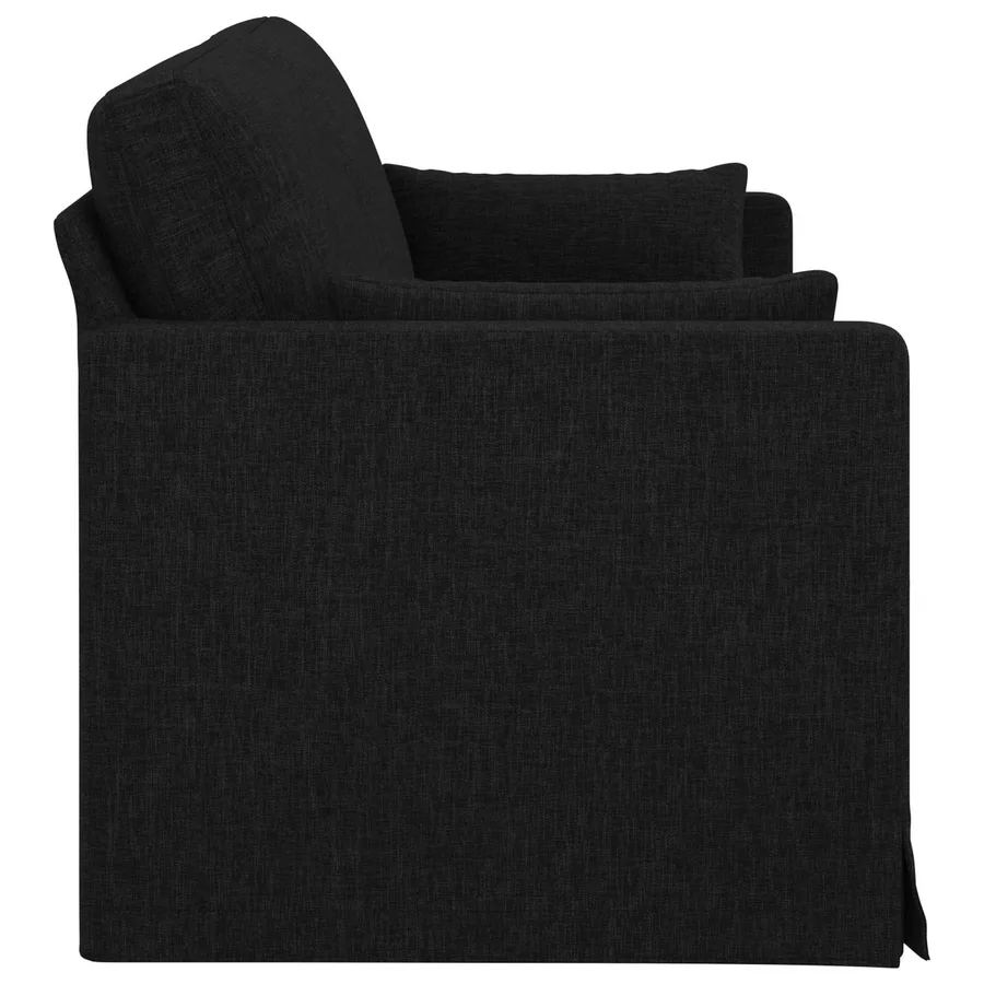 Canapé Noir 198 x 78 x 80 cm tissu - 5