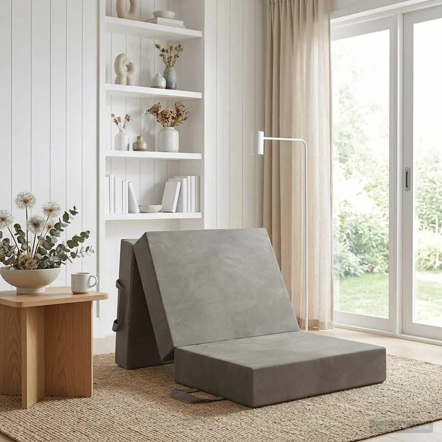 Canapé-lit pliable 75 x 63 x 45 cm Gris clair