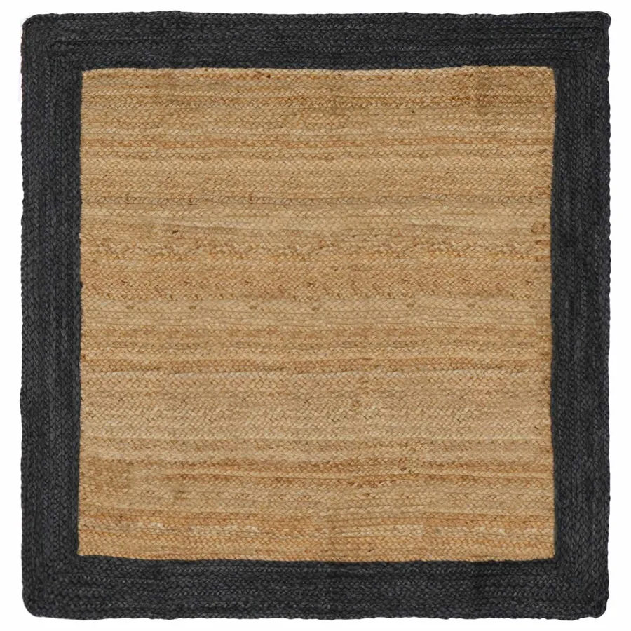 Tapis de surface Gris foncé 120 x 120 cm Jute