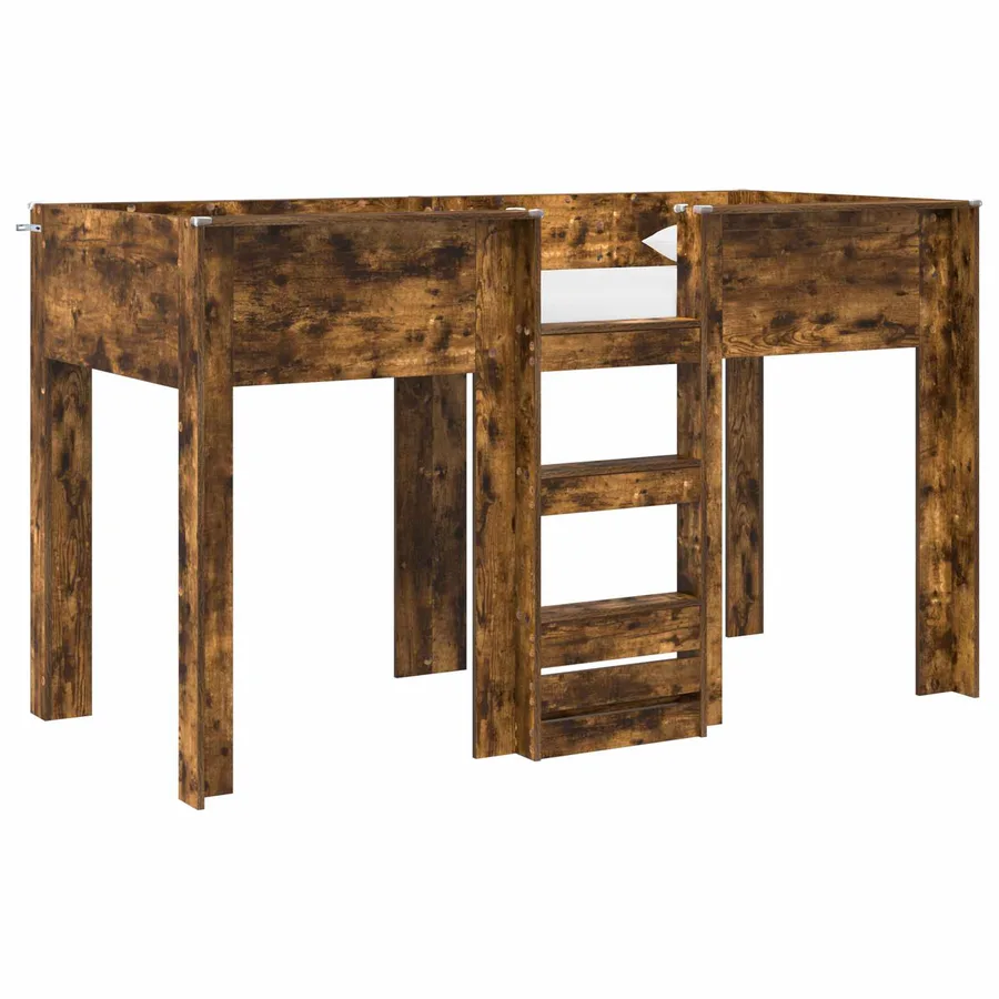 Lit Superposé pour Enfants avec stockage Chêne fumé 75 x 190 cm - 2
