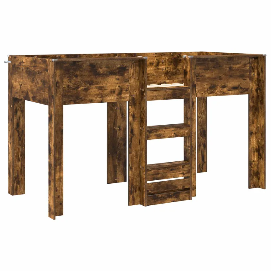 Lit Superposé pour Enfants avec stockage Chêne fumé 75 x 190 cm - 4