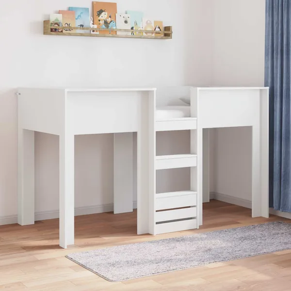 Lit Superposé pour Enfants Blanc 75 x 190 cm Bois d'ingénierie