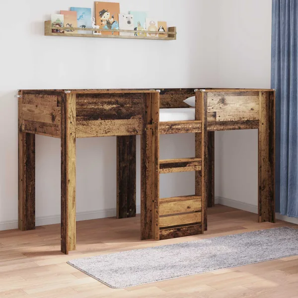 Lit Superposé pour Enfants Bois ancien 75 x 190 cm