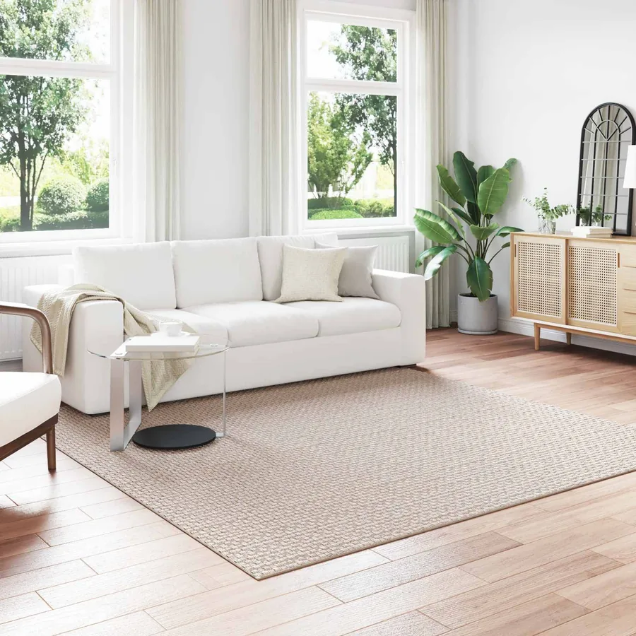 Tapis de surface Carré FARO Crème 240 x 240 cm Polyester