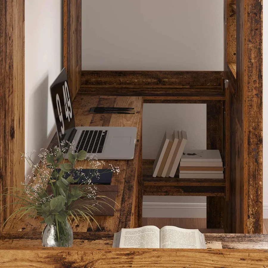 Cadre de lit superposé avec bureau Bois ancien 75 x 190 cm - 3