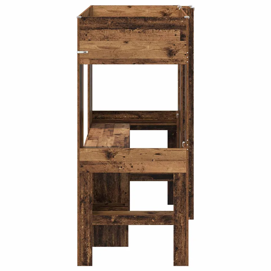 Cadre de lit superposé avec bureau Bois ancien 75 x 190 cm - 6