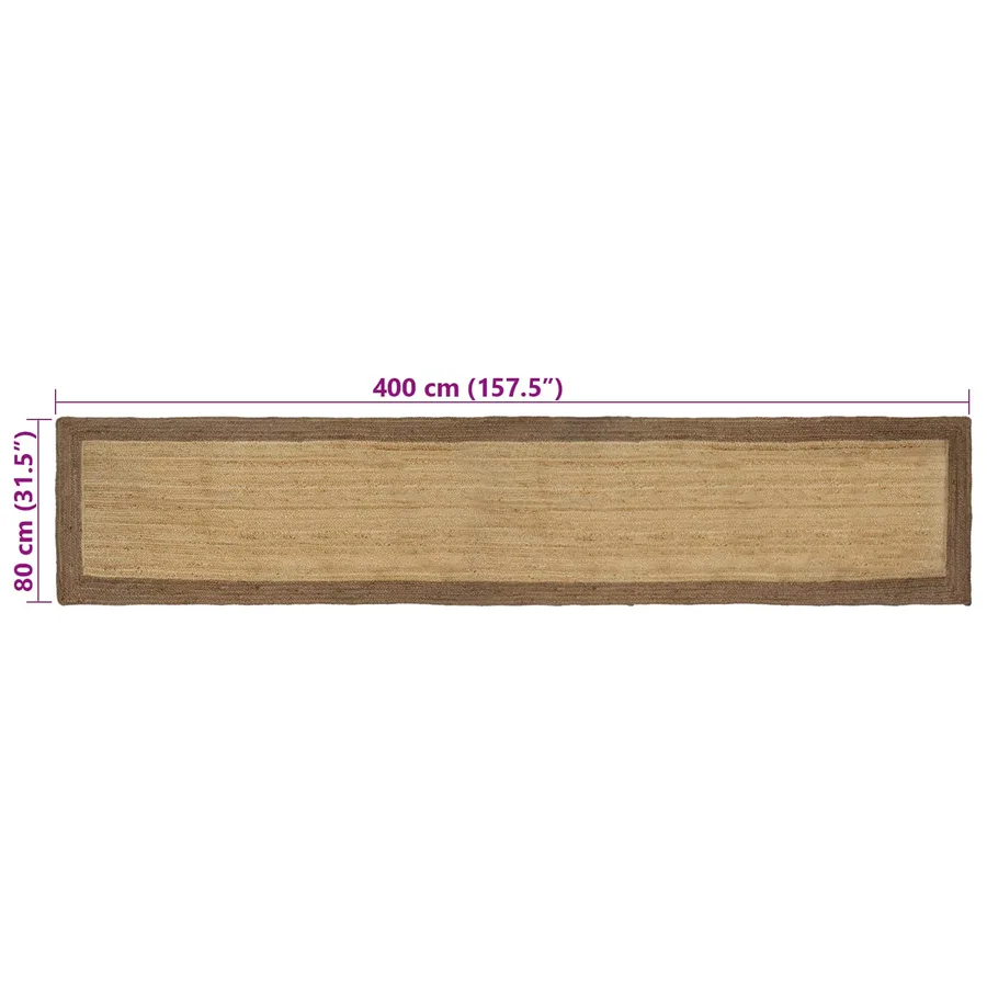 Tapis de surface Gris 80 x 400 cm Jute - 8