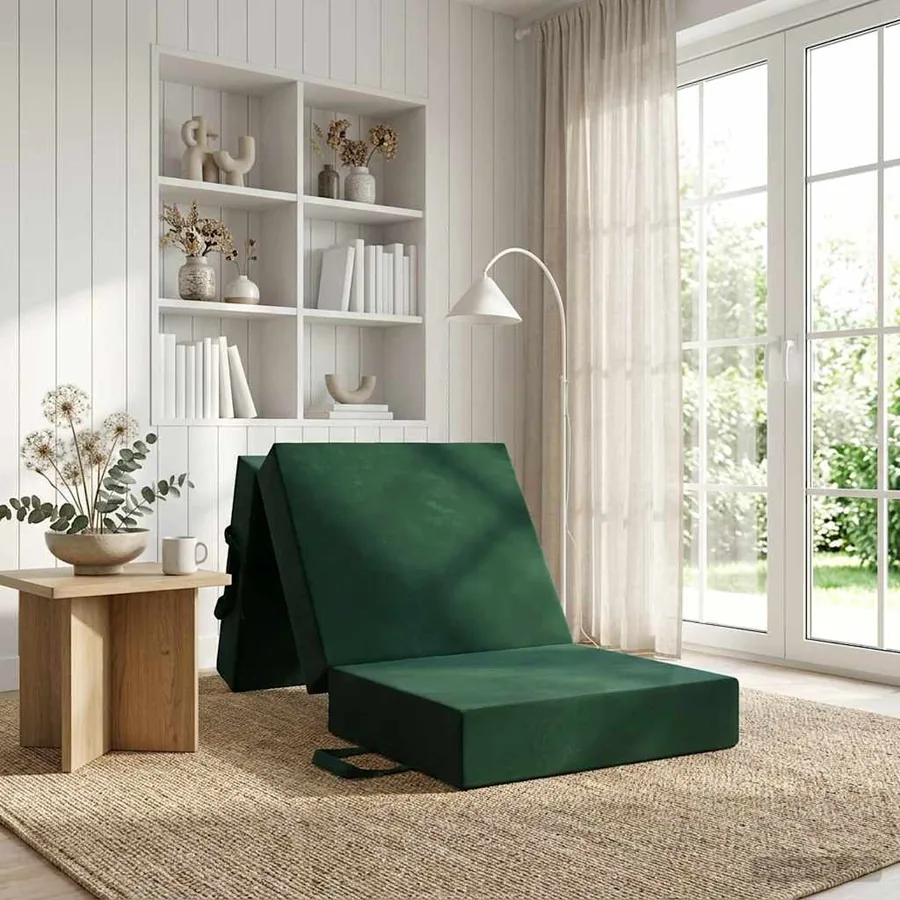 Canapé-lit pliable 75 x 67 x 45 cm Vert foncé