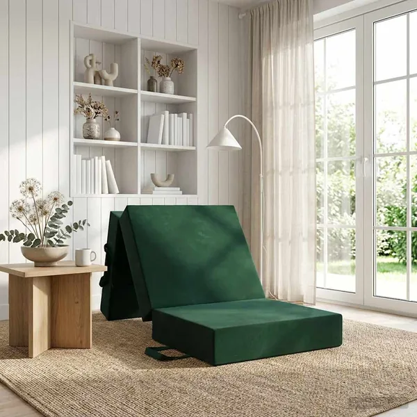 Canapé-lit pliable 75 x 67 x 45 cm Vert foncé