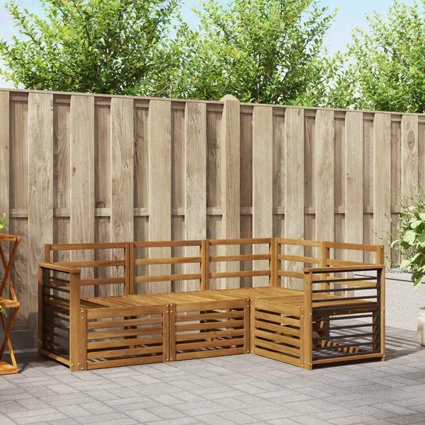 Ensembles de canapés 4 pcs Naturel Bois d'Acacia Massif