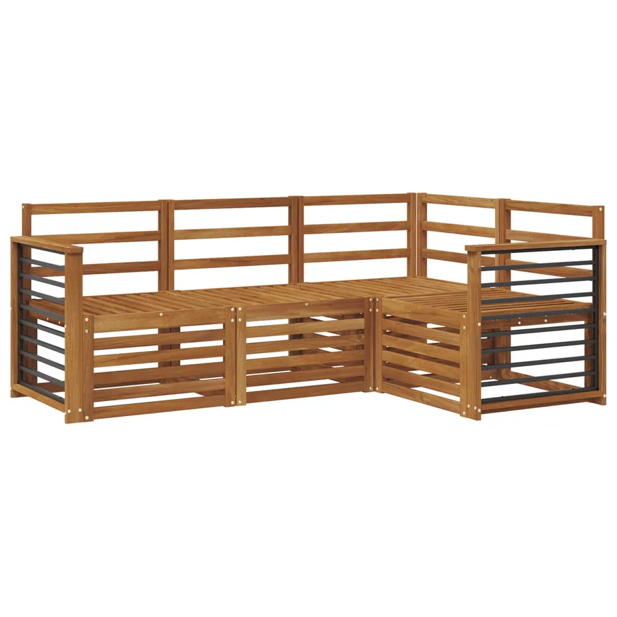 Ensembles de canapés 4 pcs Naturel Bois d'Acacia Massif - 2
