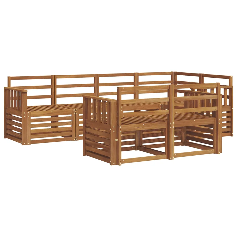 Ensemble de canapés d'extérieur 7 pcs Naturel Polyester - 2