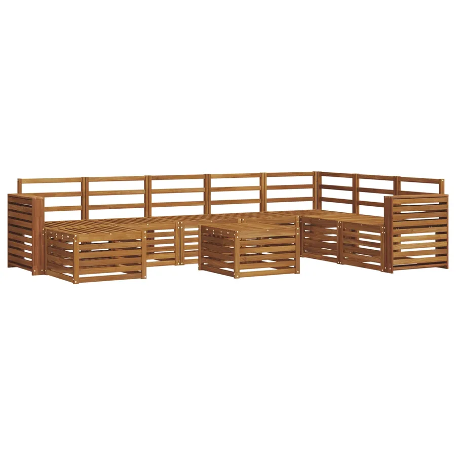 Ensemble de canapés d'extérieur 9 pcs Naturel - 2