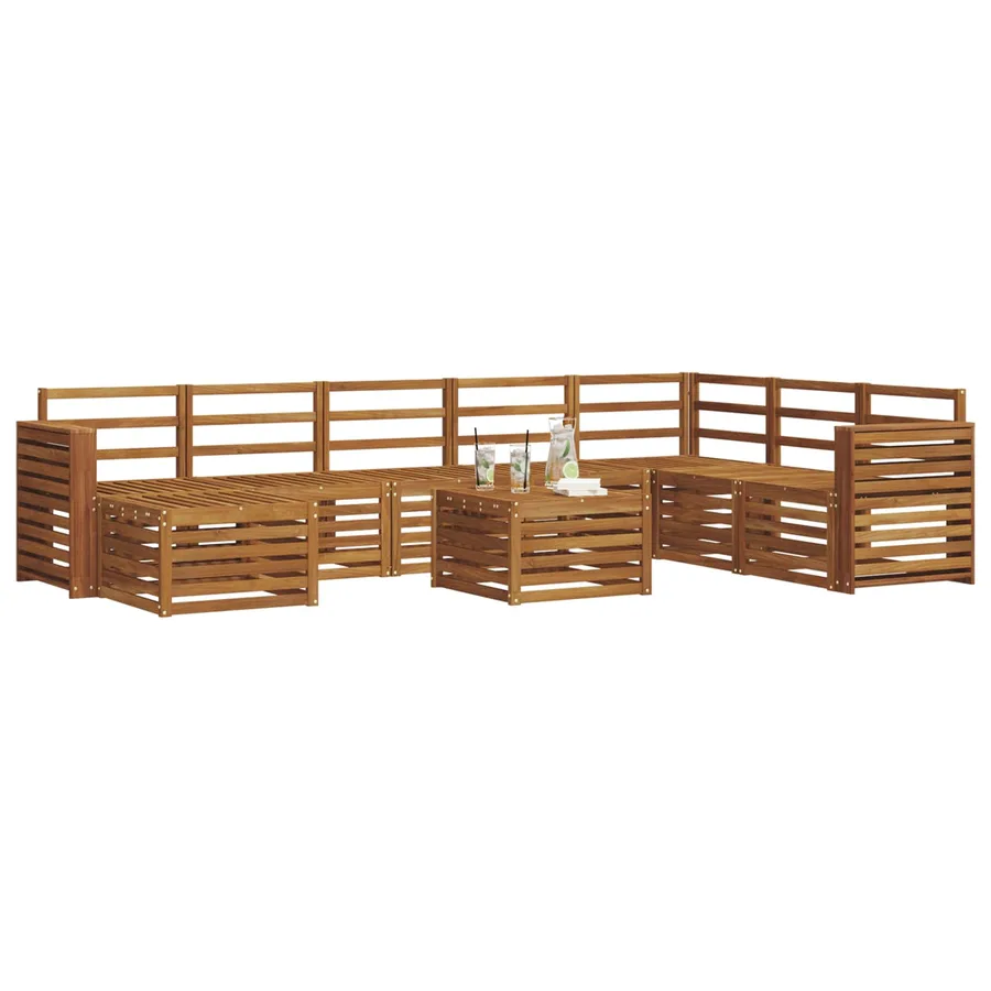 Ensemble de canapés d'extérieur 9 pcs Naturel - 3