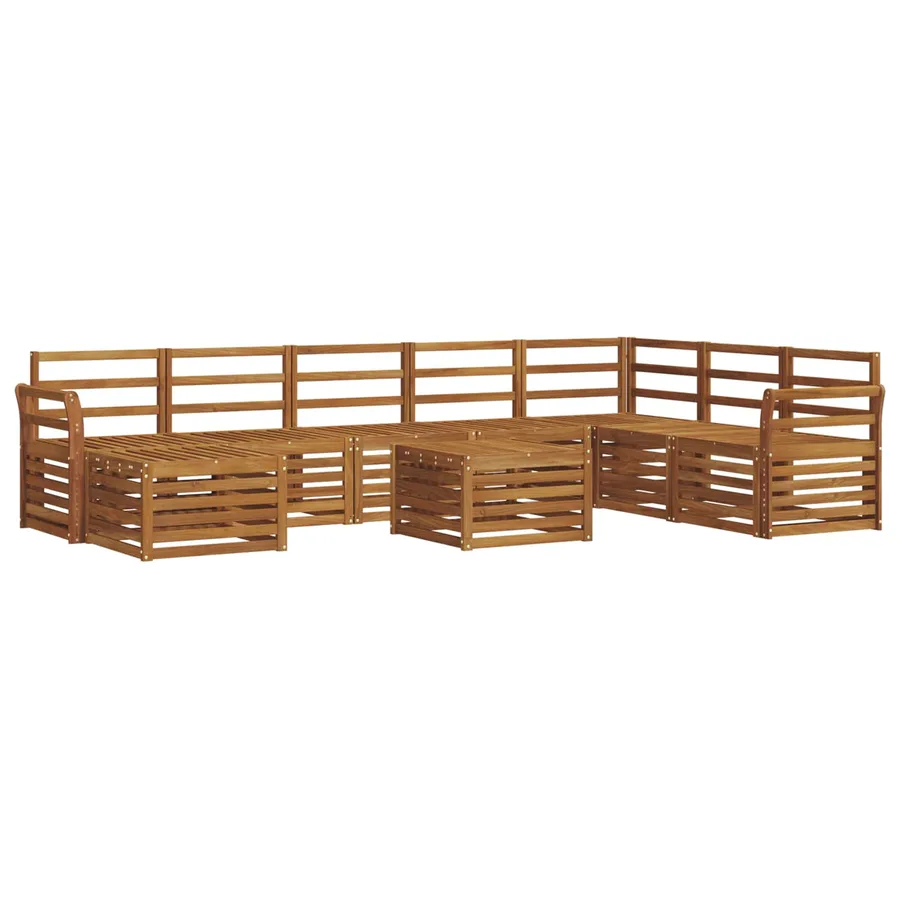 Ensemble de canapés d'extérieur 9 pcs Naturel - 2